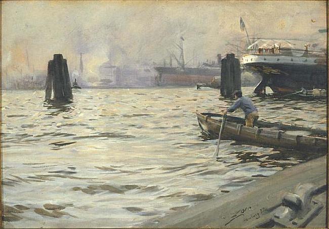 The Port of Hamburg,, Anders Zorn